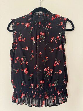 J. Crew Crepe Ruffle Detail Sleeveless Top